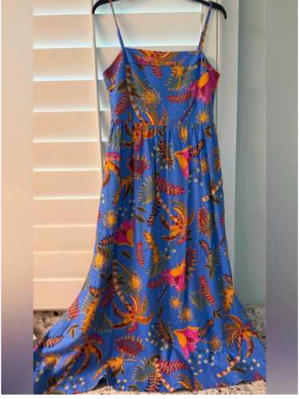Rachel Zoe tropical print spaghetti strap maxi dress - size small